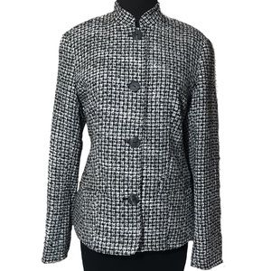 Cold water creek black and white tweed jacket S